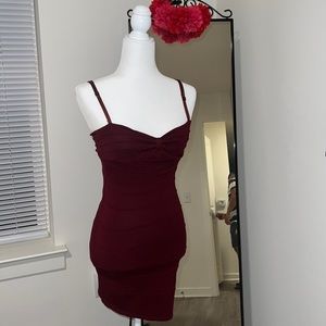 Mini burgundy, sexy dress